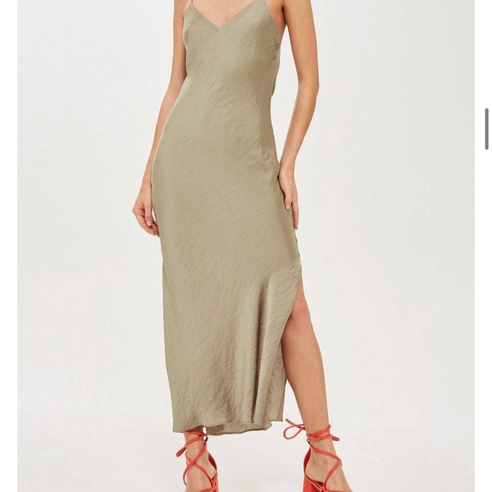 Topshop satin effect slip dress